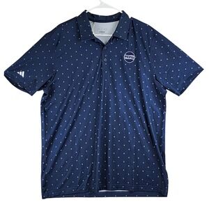 Adidas x Pepsi Moisture Wicking Athletic Navy Blue Polo Collared Shirt Mens L